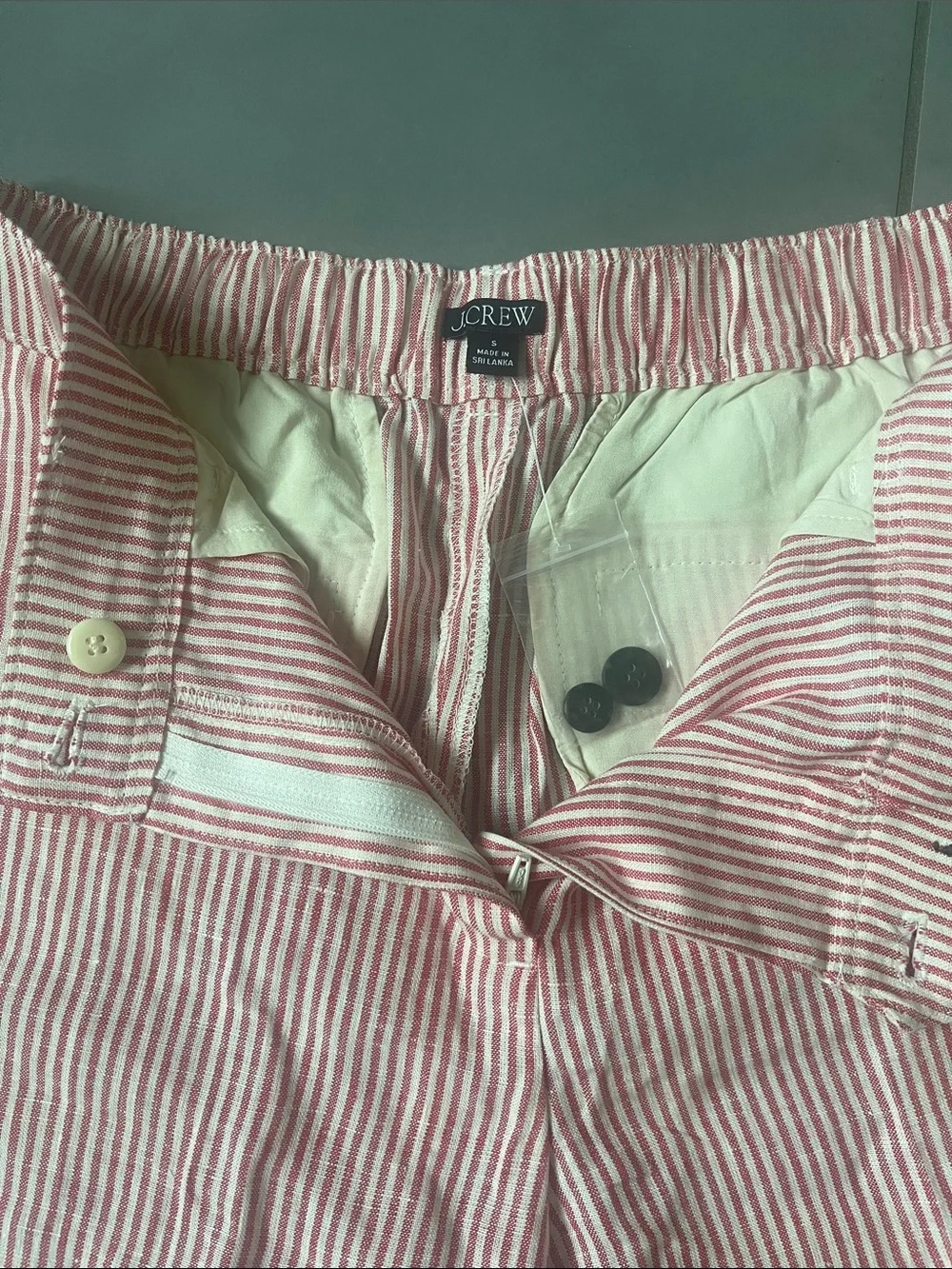 J. Crew 3” Harbor Shorts in Red and White Striped